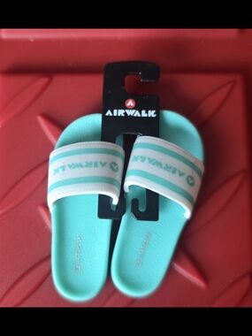 Airwalk Teal Slide Sandals with White Straps FOR KEN DOLL MINIATURE
